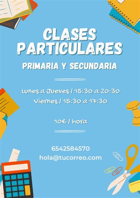 cartel de clases particulares|Carteles clases particulares